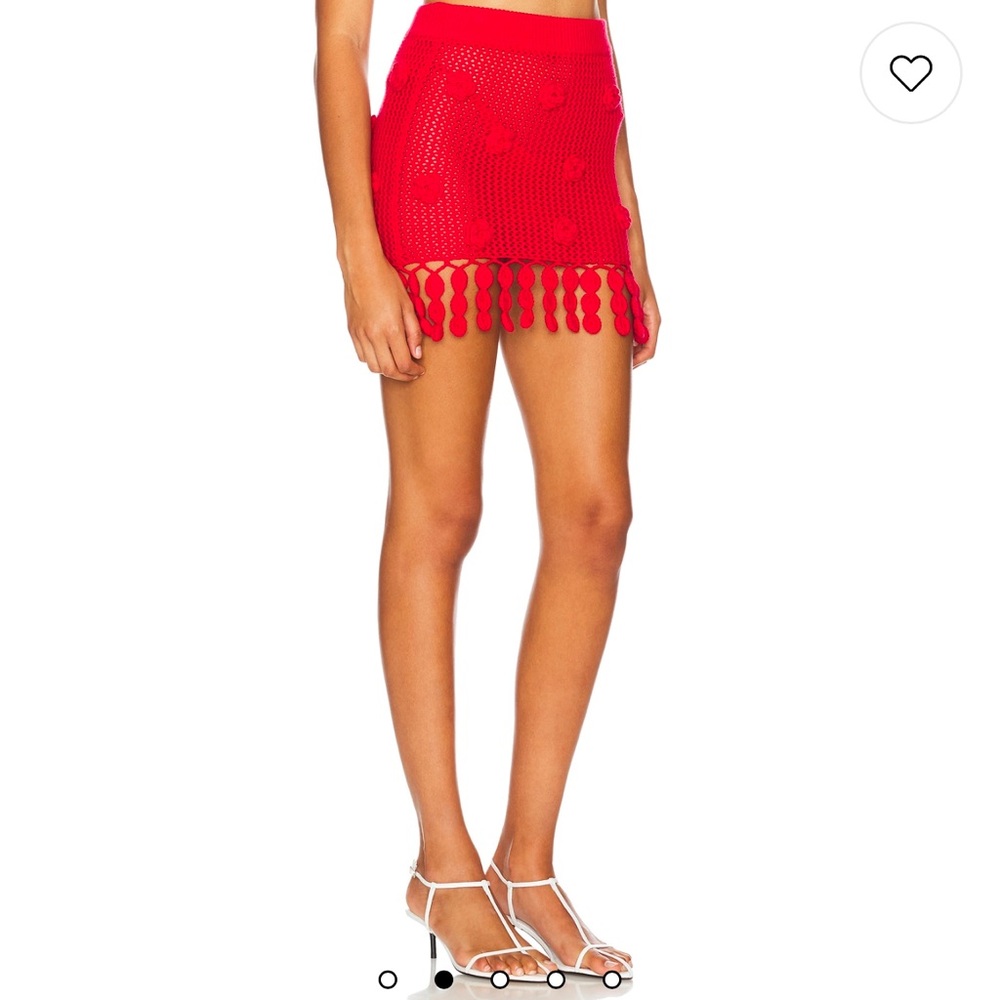 Lovers + Friends Domatilla Red Crochet mini Skirt - Picture 4 of 7